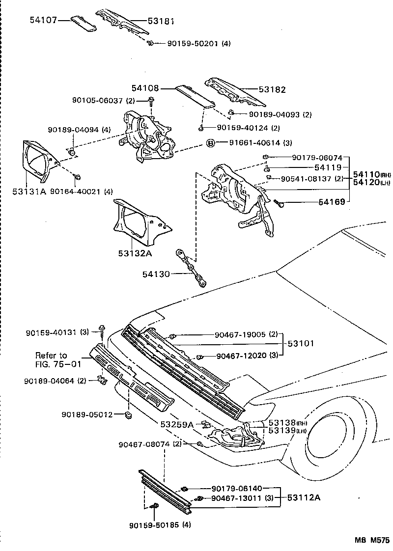 54110-20022 BRACKET ASSY, RETRACTABLE HEADLAMP, RH product image