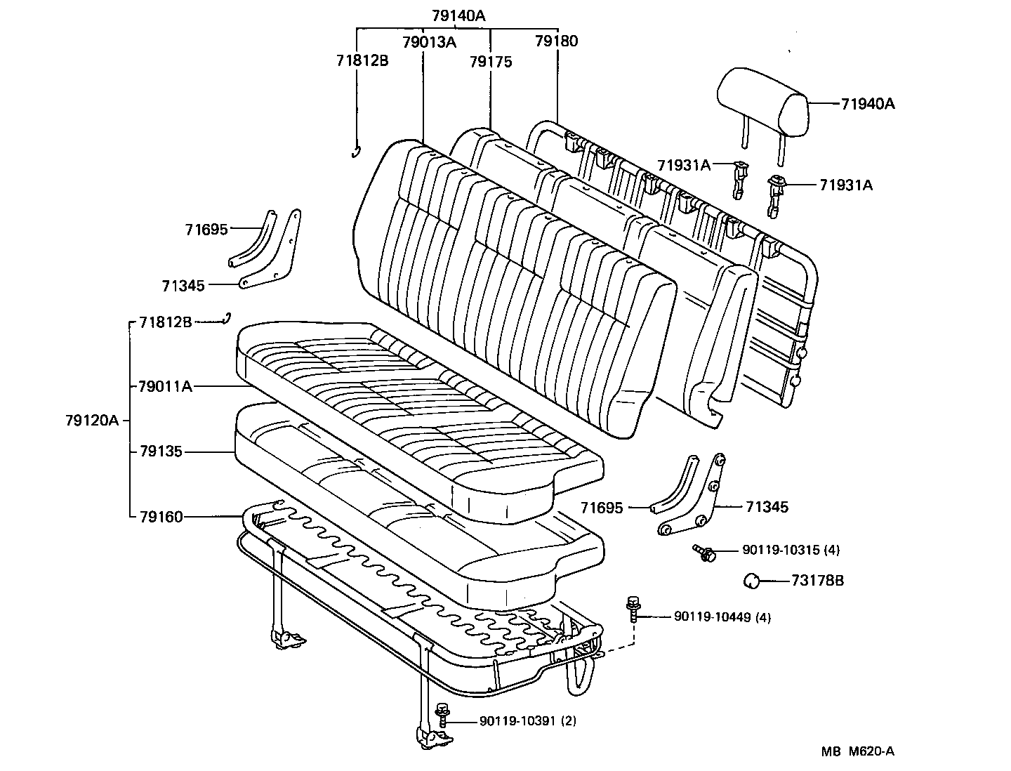 79160-95J35 SPRING ASSY, NO.1 SEAT CUSHION product image