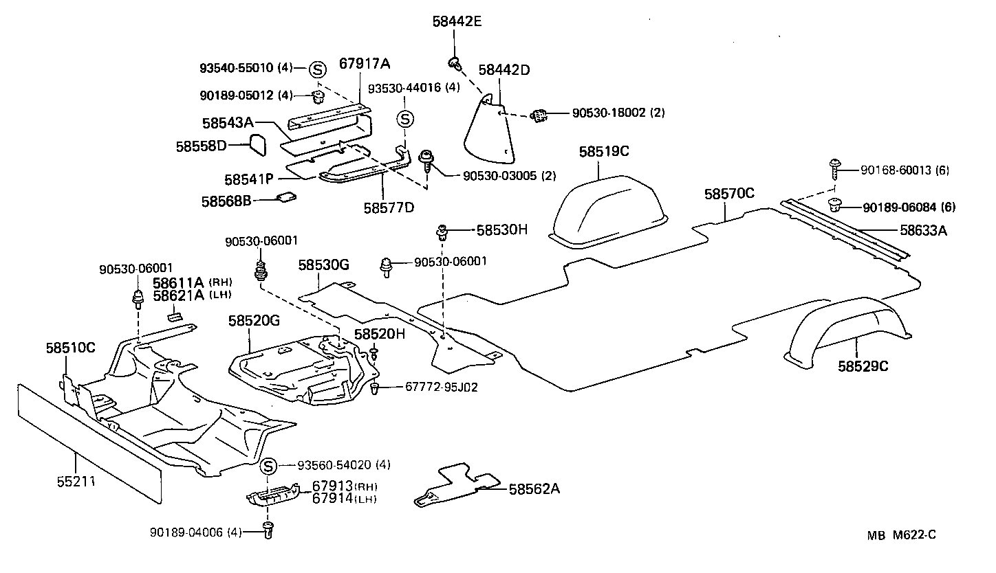 58577-95J01 PLATE, REAR FLOOR MAT SUPPORT SIDE, RH product image