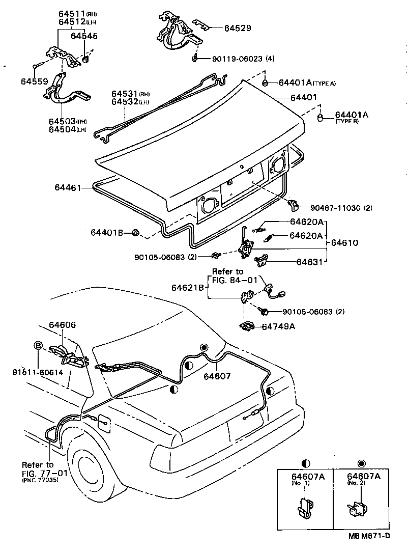 64607-20360 CABLE SUB-ASSY, LUGGAGE DOOR LOCK CONTROL product image