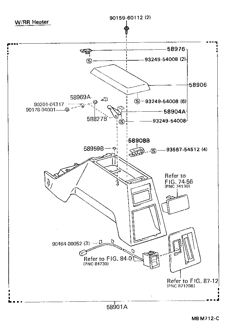 58991-89102 BRACKET, CONSOLE BOX MOUNTING, UPPER product image
