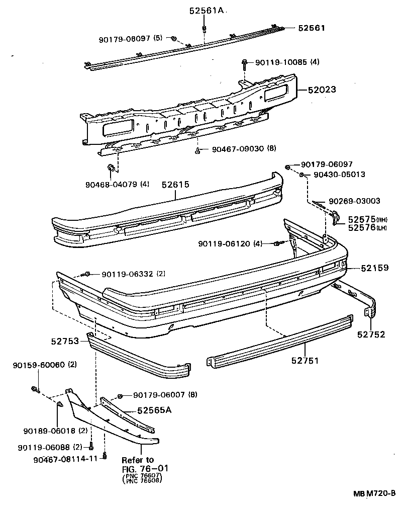 52159-24030-07 COVER, REAR BUMPER product image