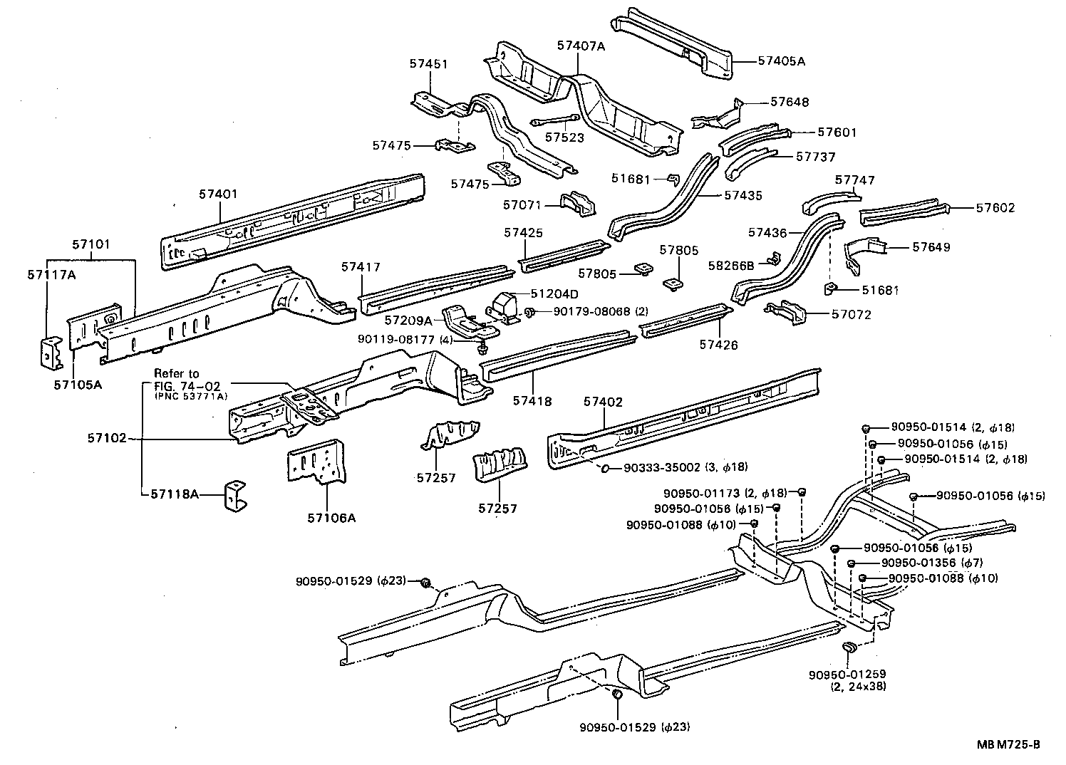 57101-24903 MEMBER SUB-ASSY, FRONT SIDE, RH product image