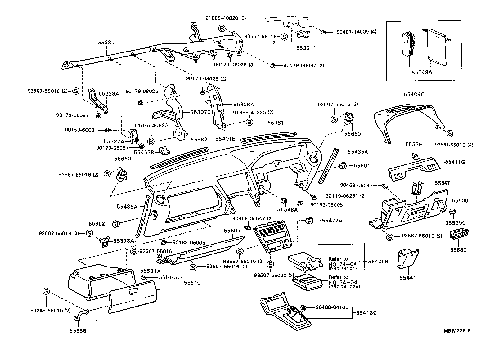 55405-24020 PANEL SUB-ASSY, INSTRUMENT CLUSTER FINISH, CENTER product image