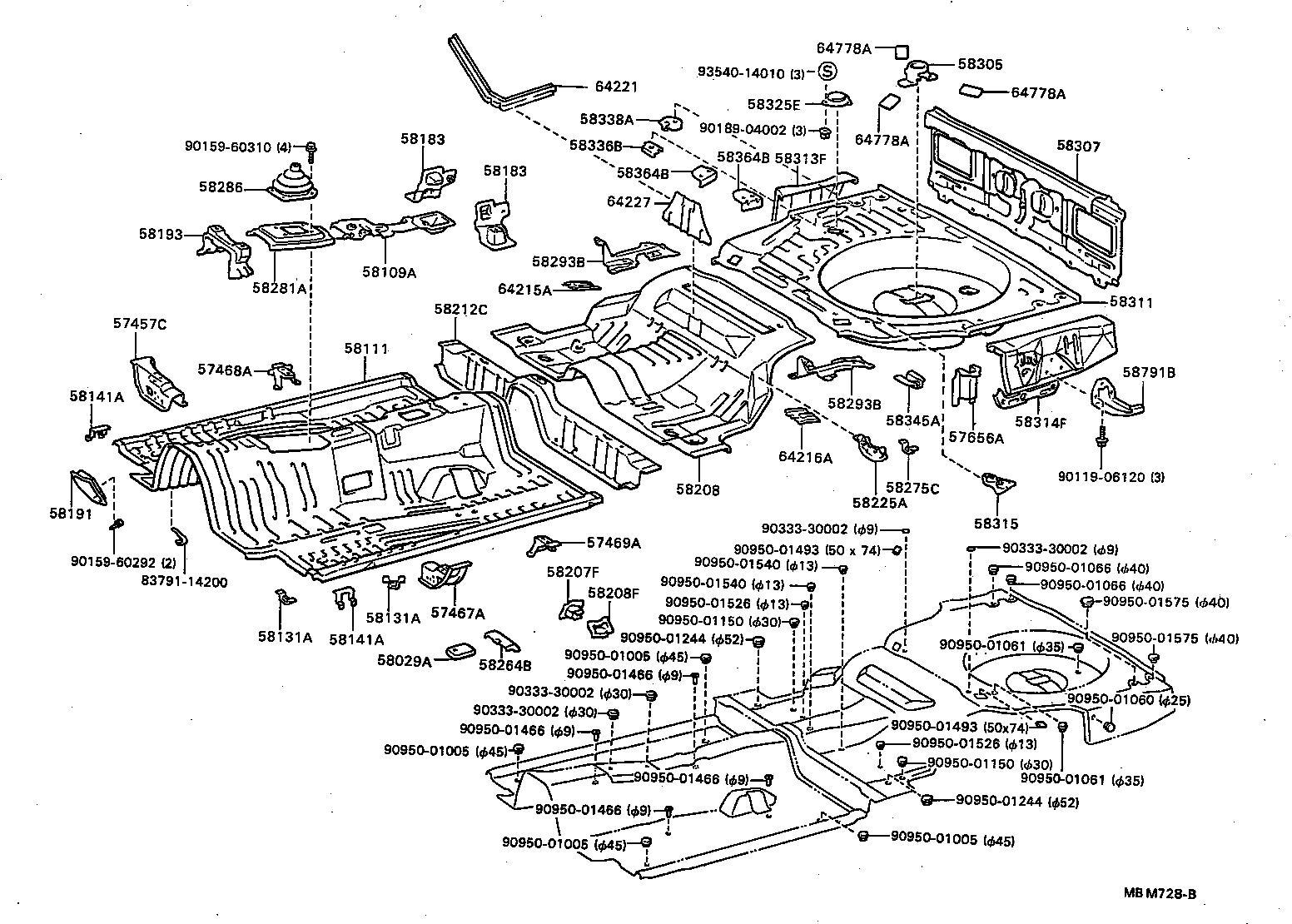 58212-91F01 PAN, CENTER FLOOR, FRONT product image