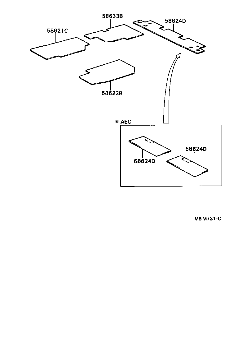 58624-91F02 PAD, CENTER FLOOR SILENCER product image