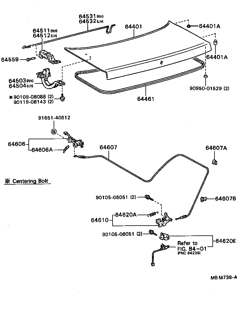 64520-91F01 HINGE ASSY, LUGGAGE COMPARTMENT DOOR, LH product image