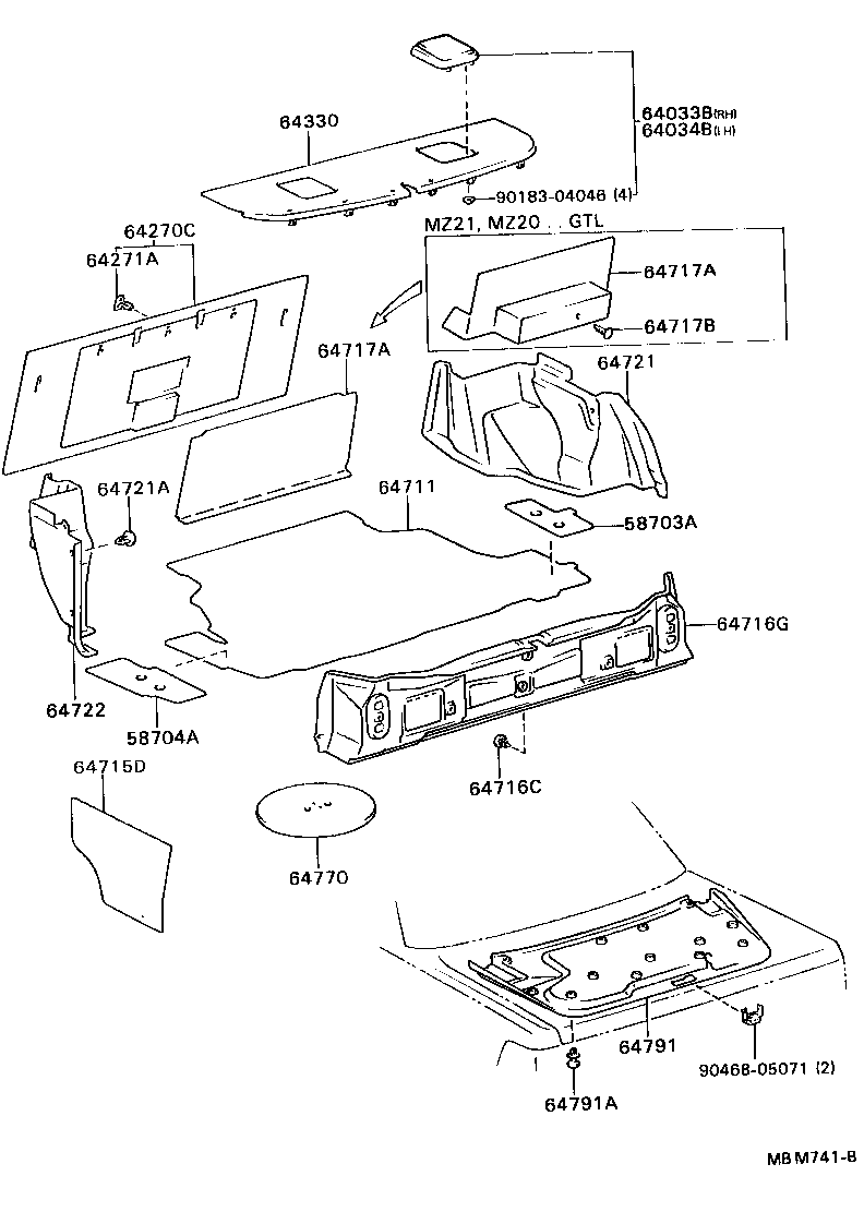 58703-91F01 COVER SUB-ASSY, LUGGAGE COMPARTMENT SIDE, RH product image
