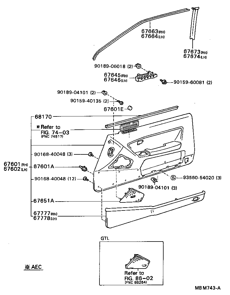 68101-24110 GLASS SUB-ASSY, FRONT DOOR, RH product image