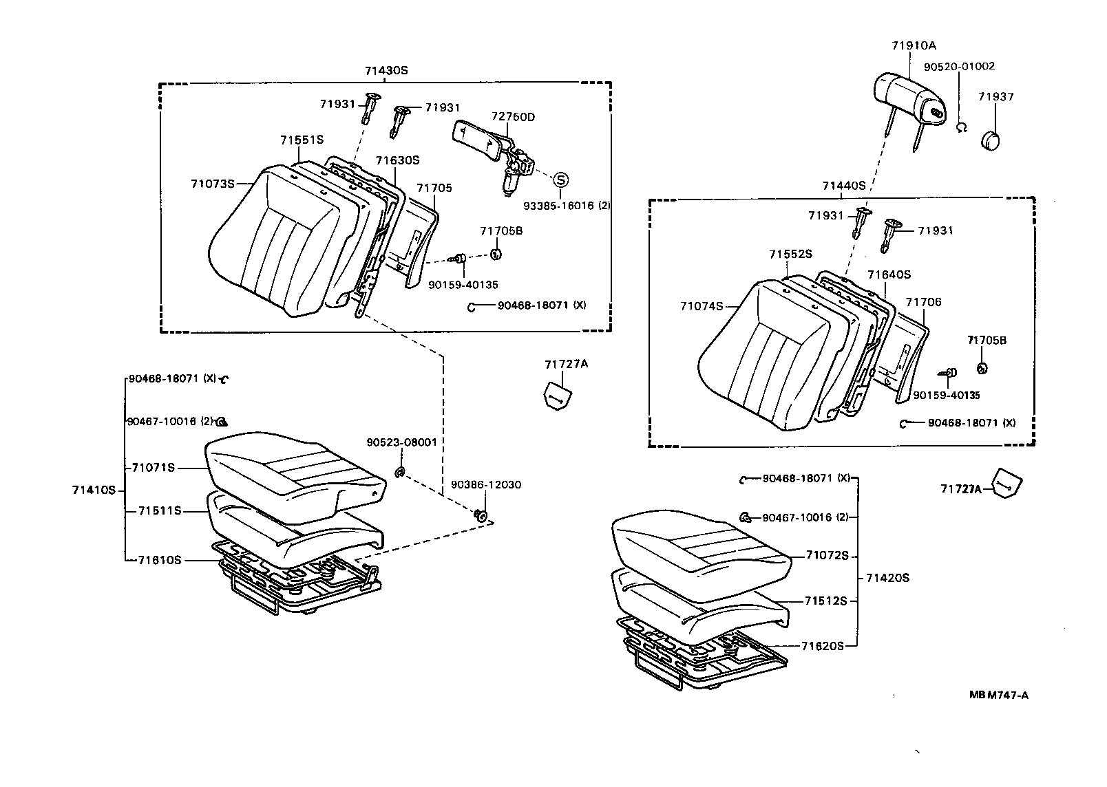 71410-24151-01 CUSHION ASSY, FRONT SEAT, RH(FOR SEPARATE TYPE) product image