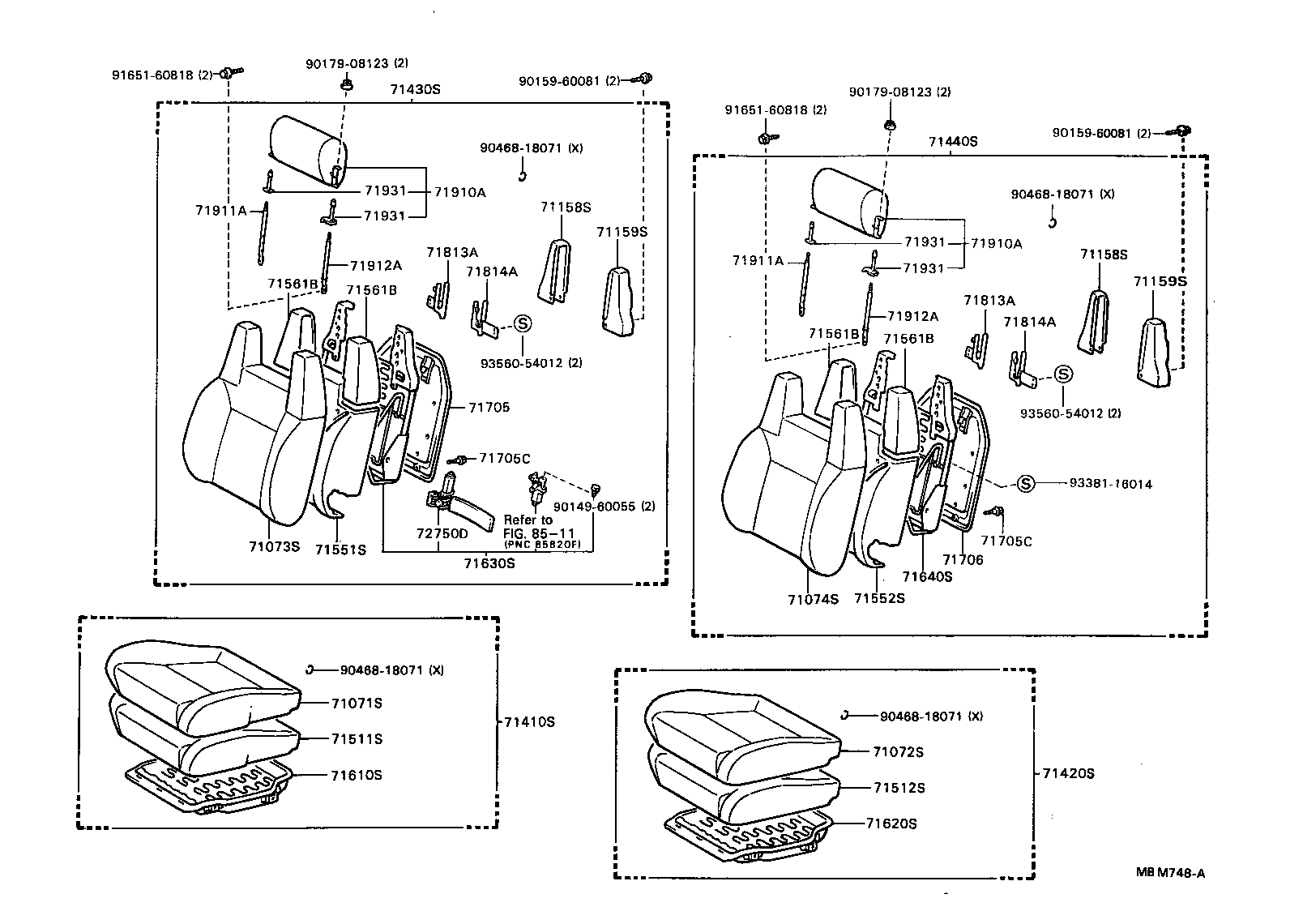 71410-24151-01 CUSHION ASSY, FRONT SEAT, RH(FOR SEPARATE TYPE) product image