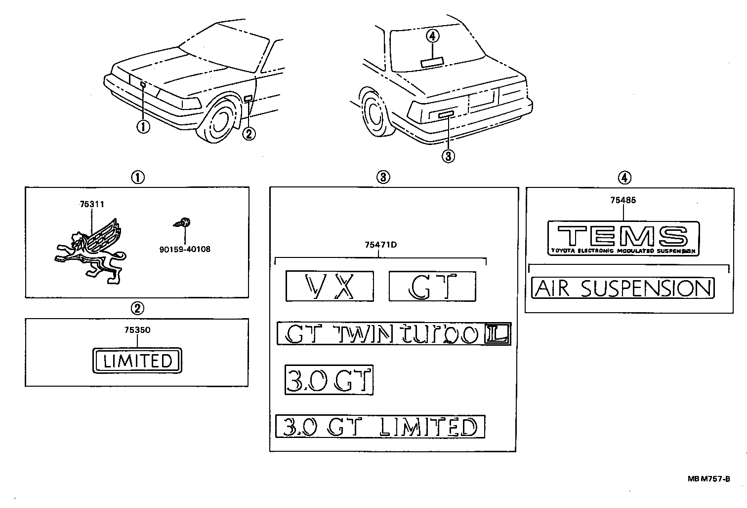 75471-24090 PLATE, REAR NAME product image