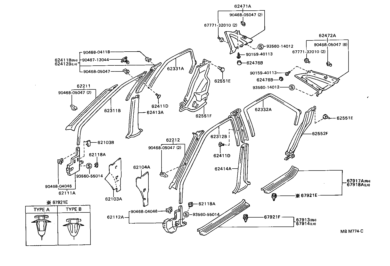 62332-95501-03 WEATHERSTRIP, REAR DOOR OPENING TRIM, LH product image