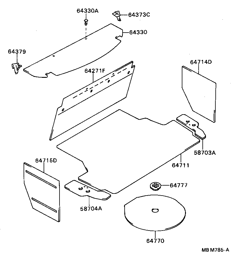 58703-20120 COVER SUB-ASSY, LUGGAGE COMPARTMENT SIDE, RH product image