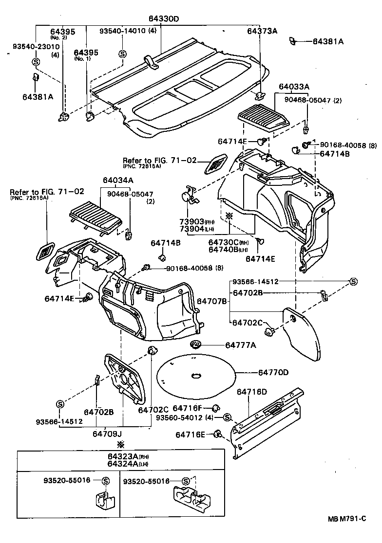 64323-20030 CLAMP, PACKAGE TRAY TRIM, RH product image