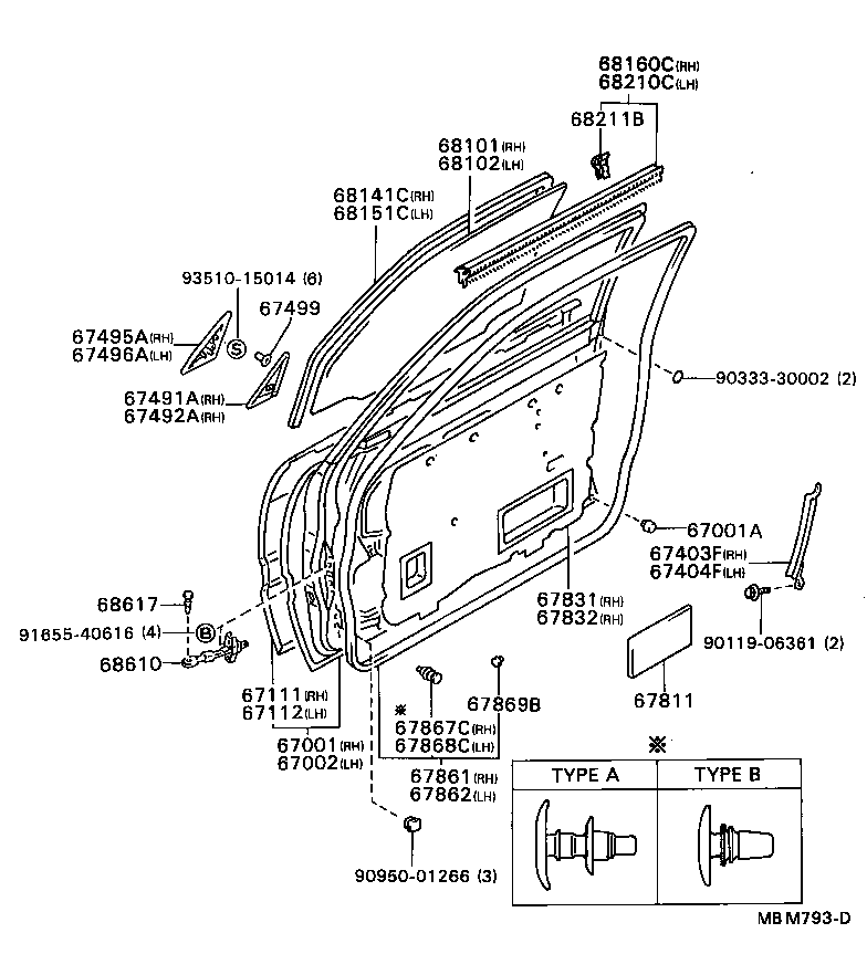 67491-20150 GARNISH, FRONT DOOR LOWER FRAME BRACKET, RH product image