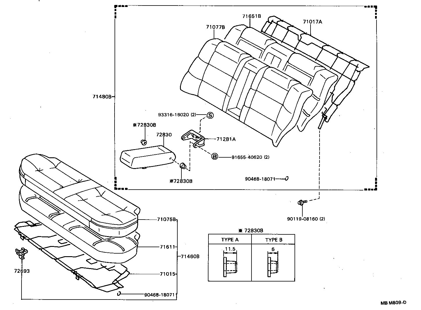 71017-20300 FRAME SUB-ASSY, REAR SEAT BACK, RH product image