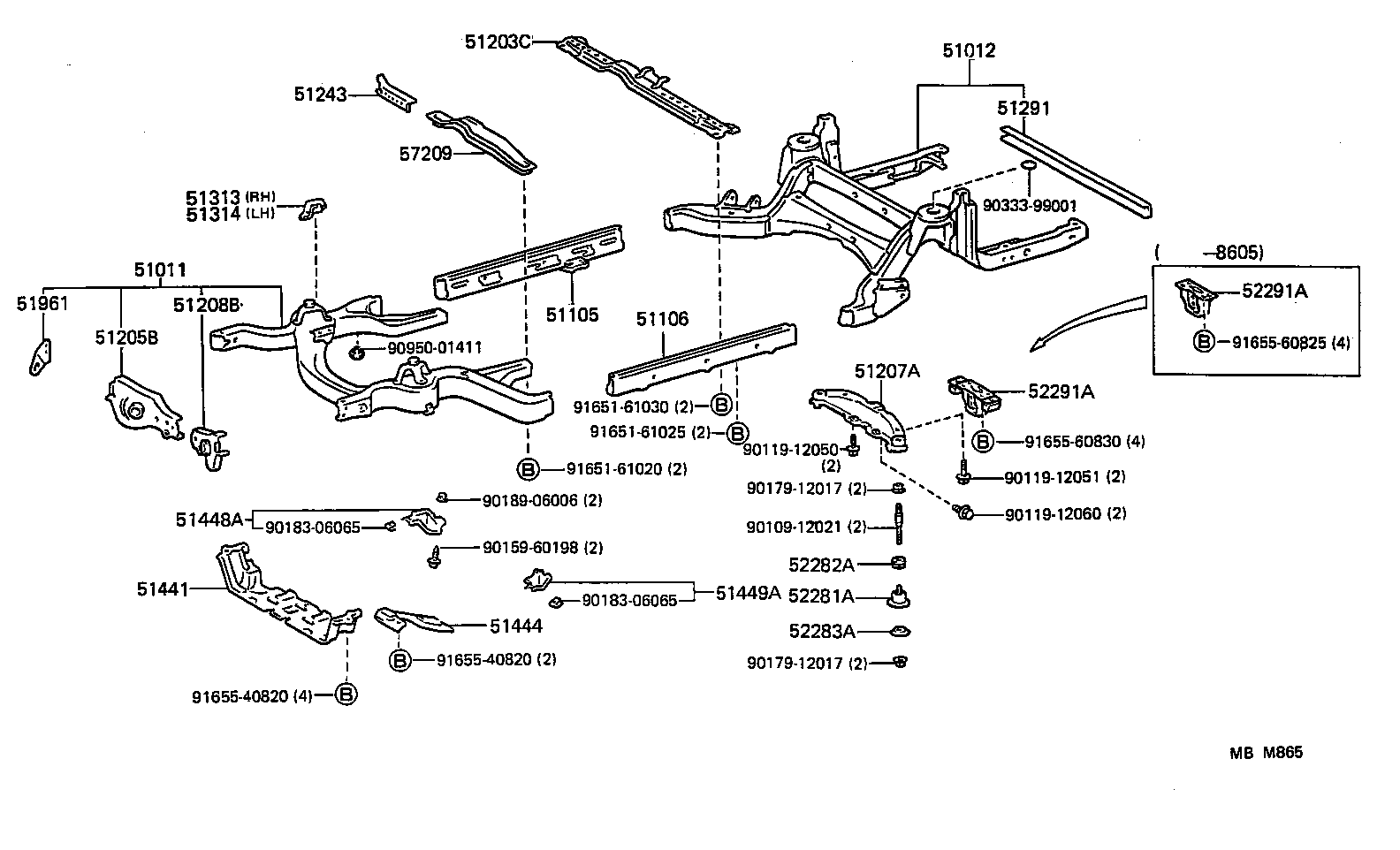 51209-30020 CROSSMEMBER, FRAME, REAR product image