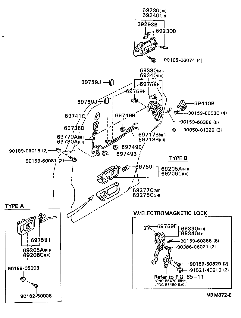 69749-20030 CLAMP, REAR DOOR LOCK LINK product image