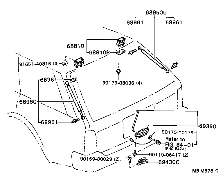 68960-29465 STAY ASSY, BACK DOOR, LH product image