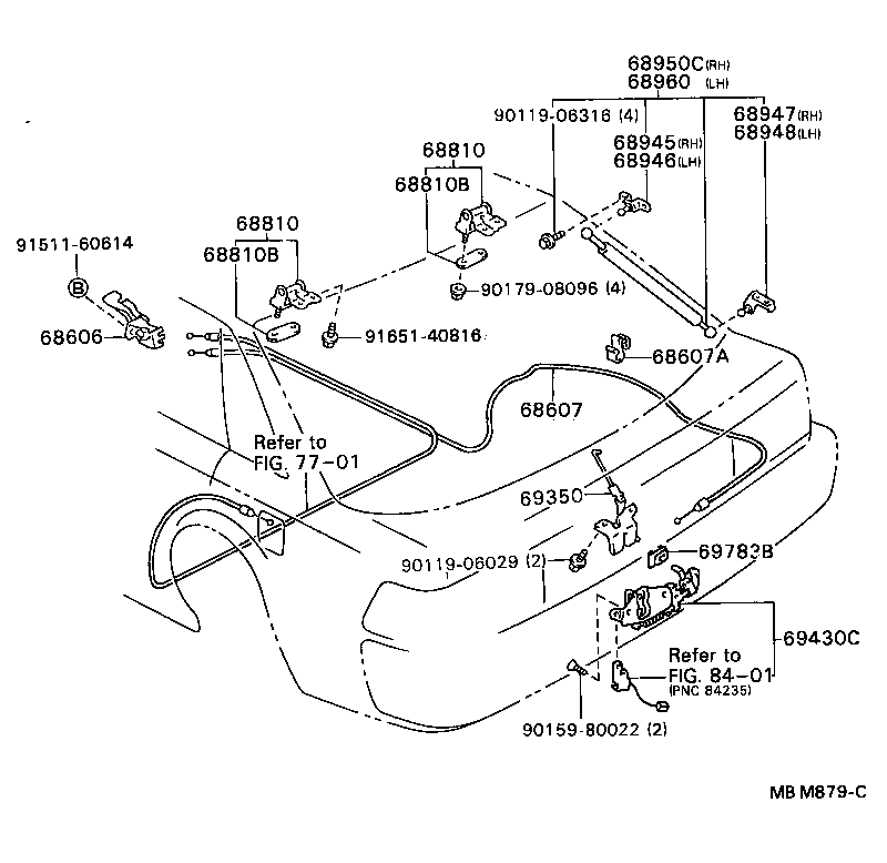 68960-29465 STAY ASSY, BACK DOOR, LH product image