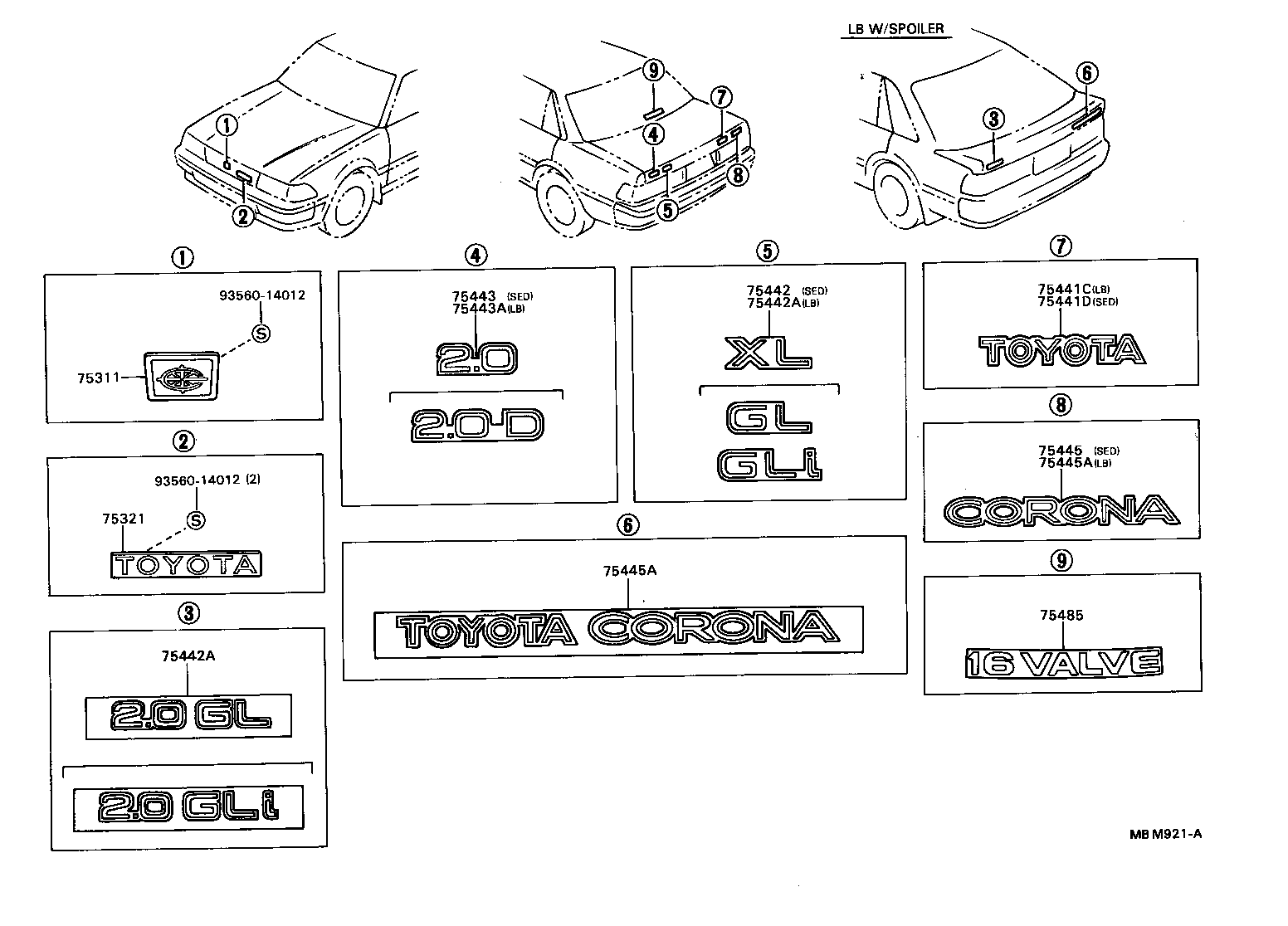 75321-20630 PLATE, RADIATOR GRILLE OR FRONT PANEL NAME product image