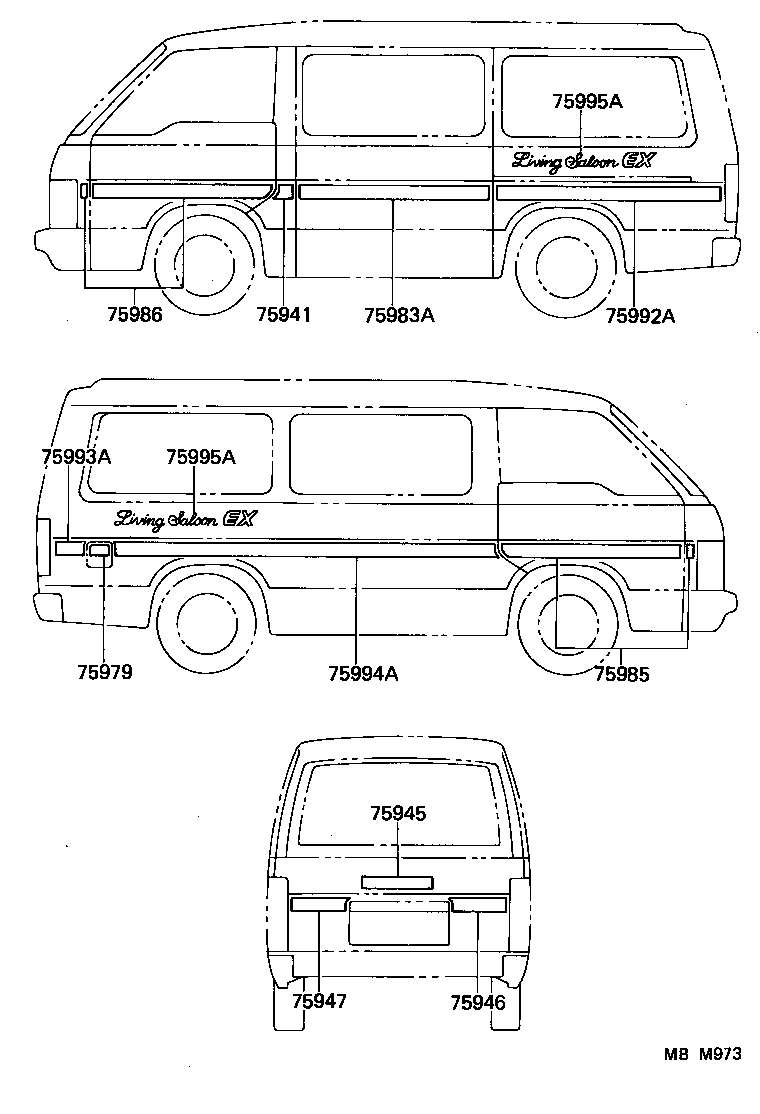 75994-95J47 STRIPE, QUARTER, REAR RH product image