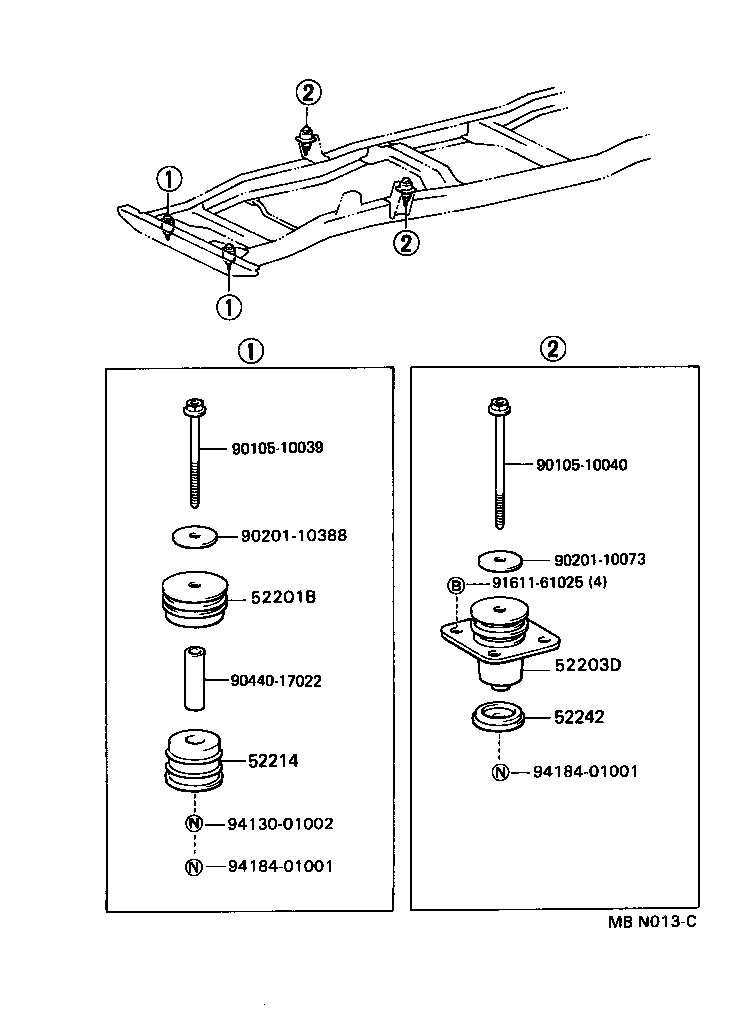 52203-25041 CUSHION SUB-ASSY, CAB MOUNTING, NO.2 UPPER product image