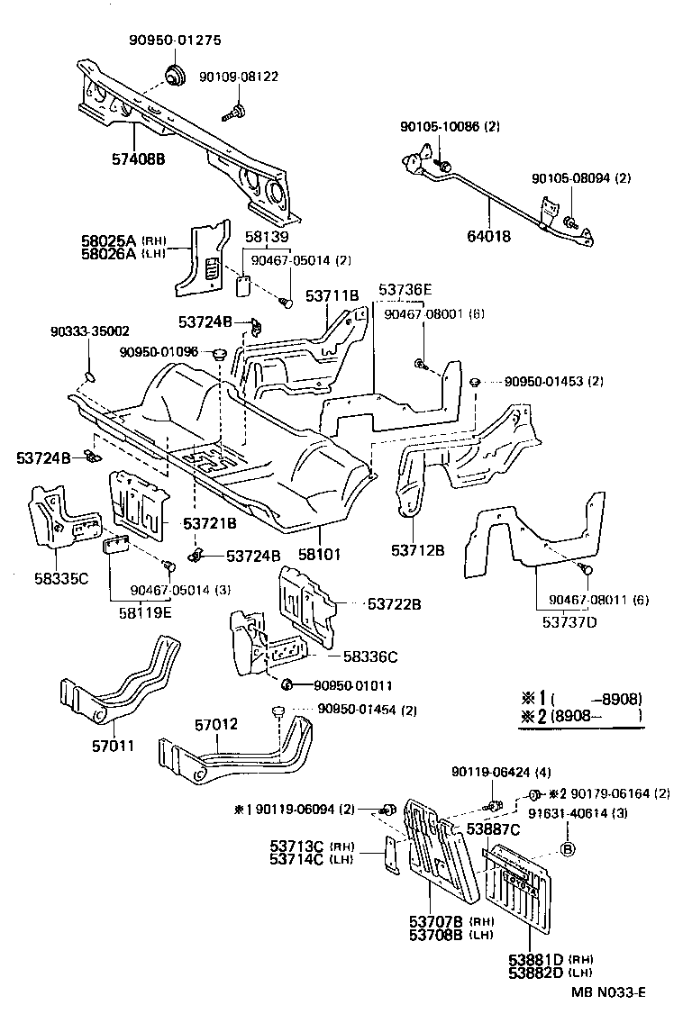 58101-95057 PAN SUB-ASSY, FRONT FLOOR product image