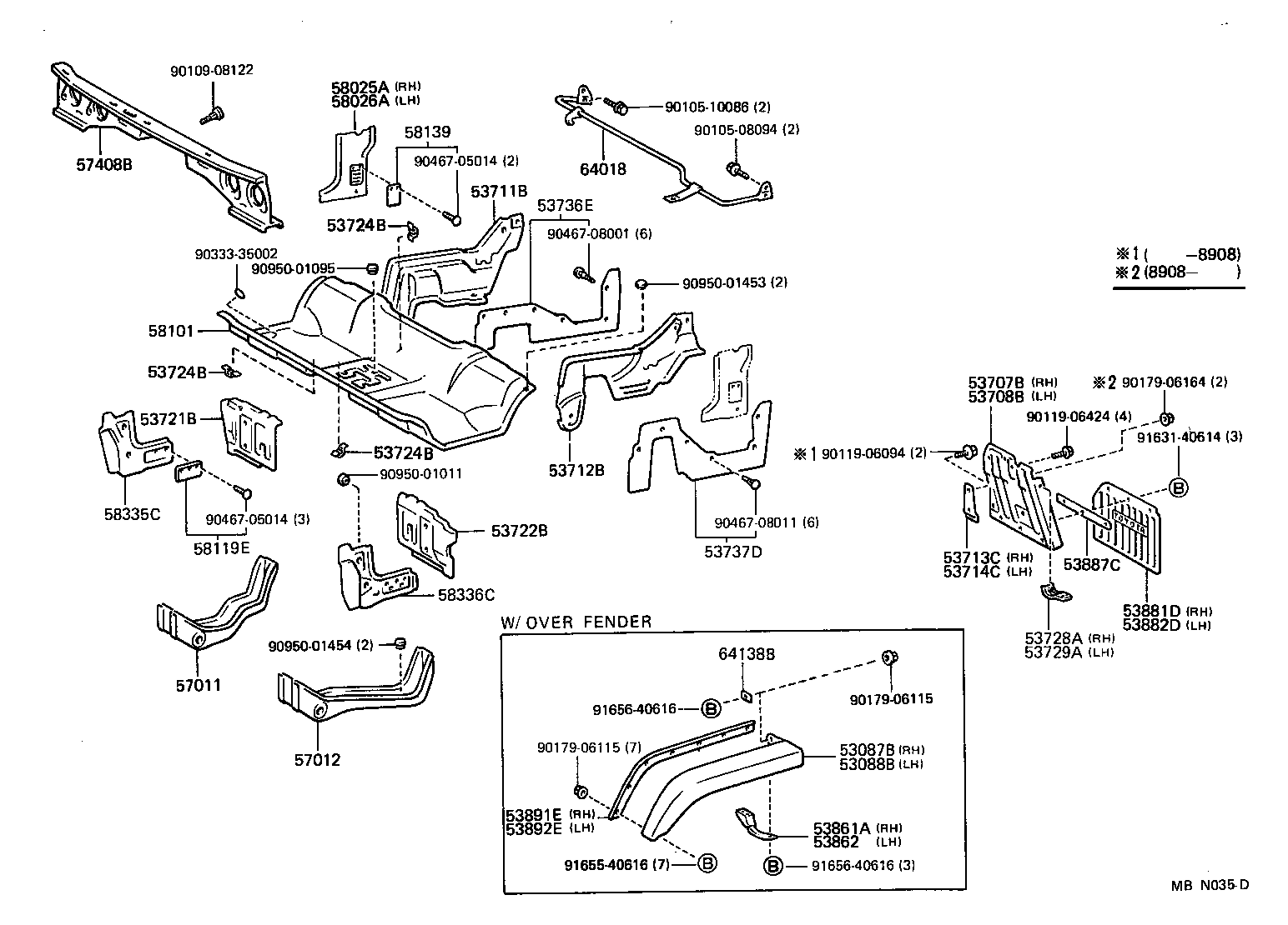 58101-95058 PAN SUB-ASSY, FRONT FLOOR product image
