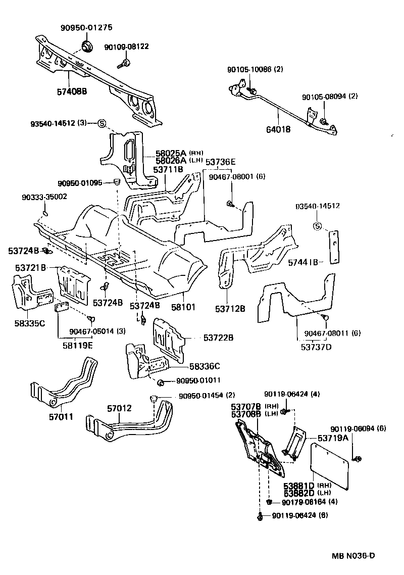 58101-95057 PAN SUB-ASSY, FRONT FLOOR product image