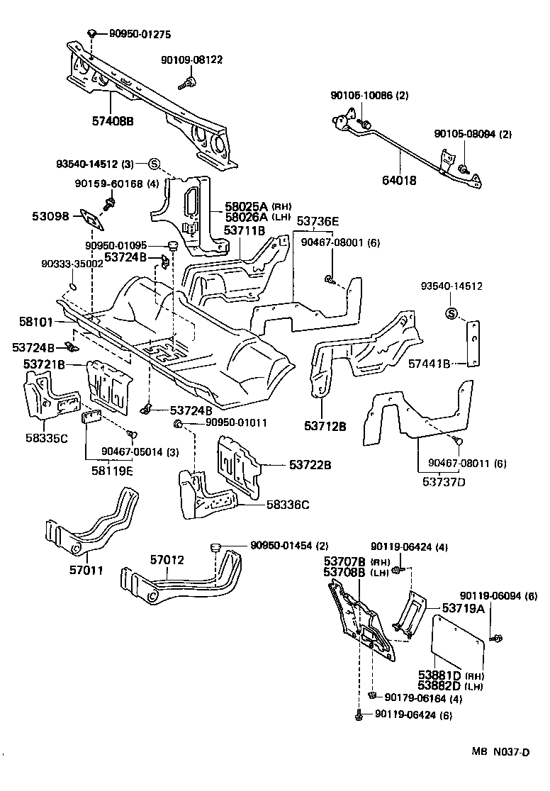 58101-95055 PAN SUB-ASSY, FRONT FLOOR product image