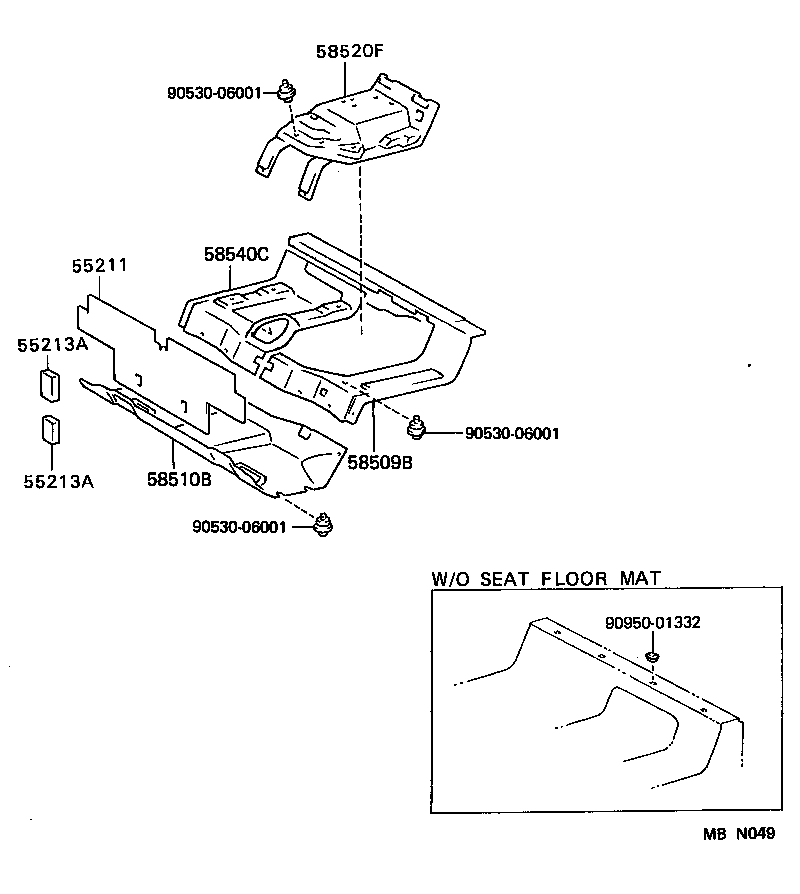 58540-95022-06 MAT ASSY, FLOOR, REAR product image