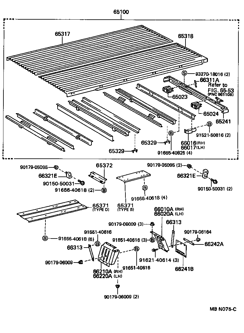 65026-92203 BRACKET SUB-ASSY, GATE RUBBER BUMPER, RH product image