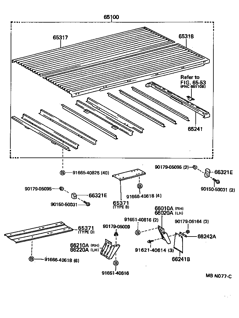 65026-92203 BRACKET SUB-ASSY, GATE RUBBER BUMPER, RH product image