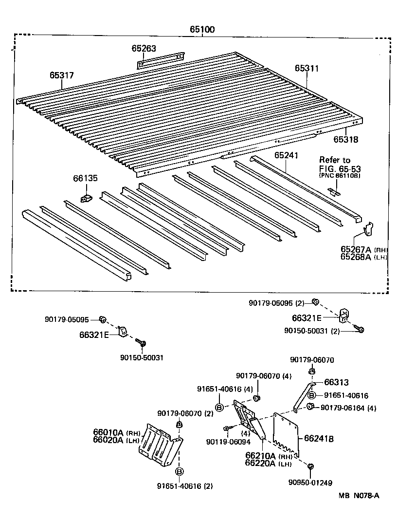 65287-37010 BRACKET, GATE RUBBER BUMPER, RH product image