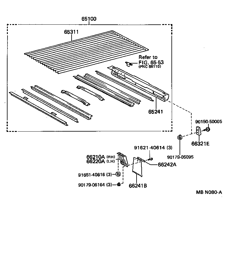 65026-92203 BRACKET SUB-ASSY, GATE RUBBER BUMPER, RH product image