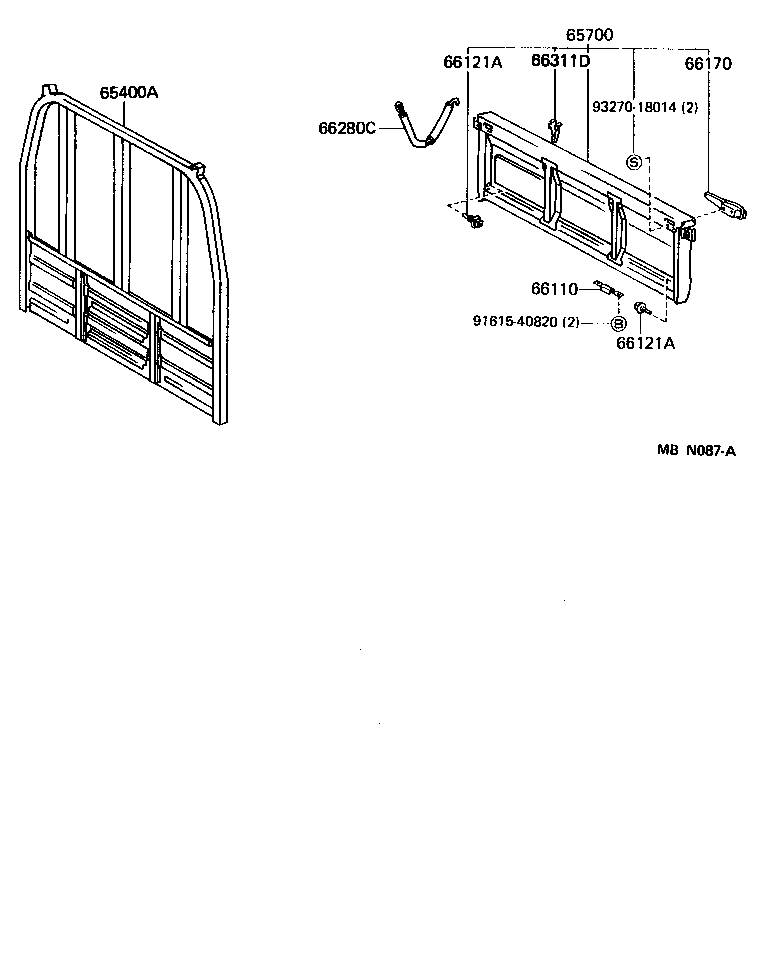65700-92208 GATE ASSY, REAR BODY TAIL product image