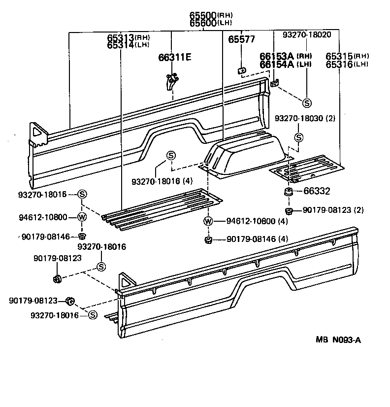 65010-92203 HINGE ASSY, SIDE GATE, NO.1 RH product image
