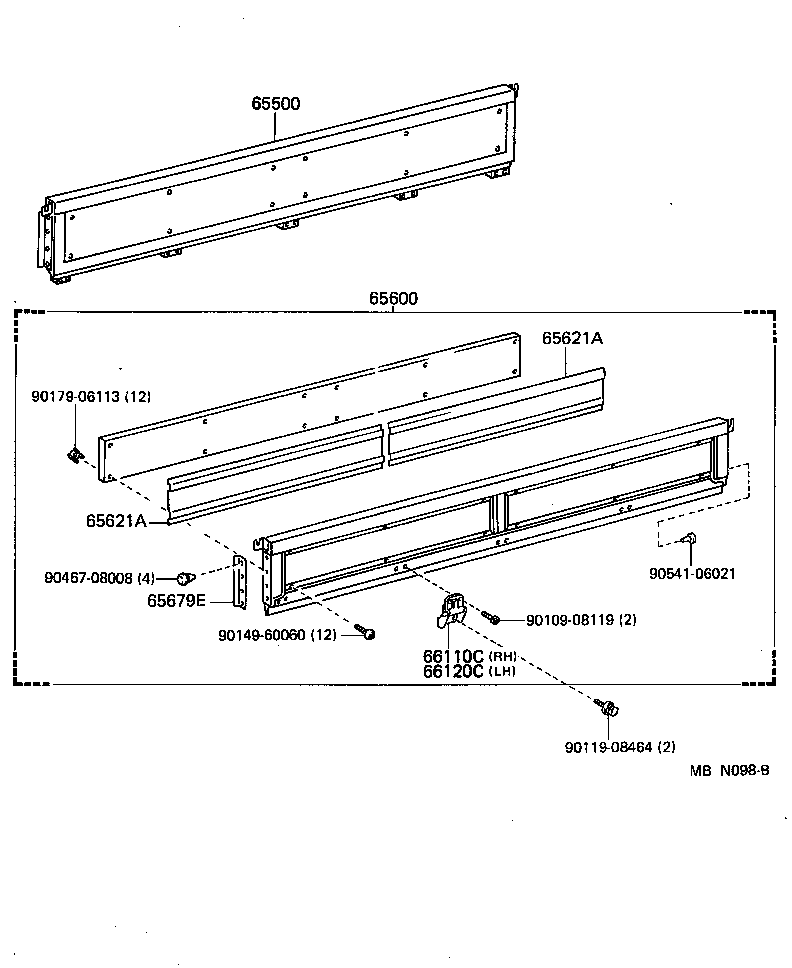 65500-95072 PANEL ASSY, REAR BODY SIDE, RH product image