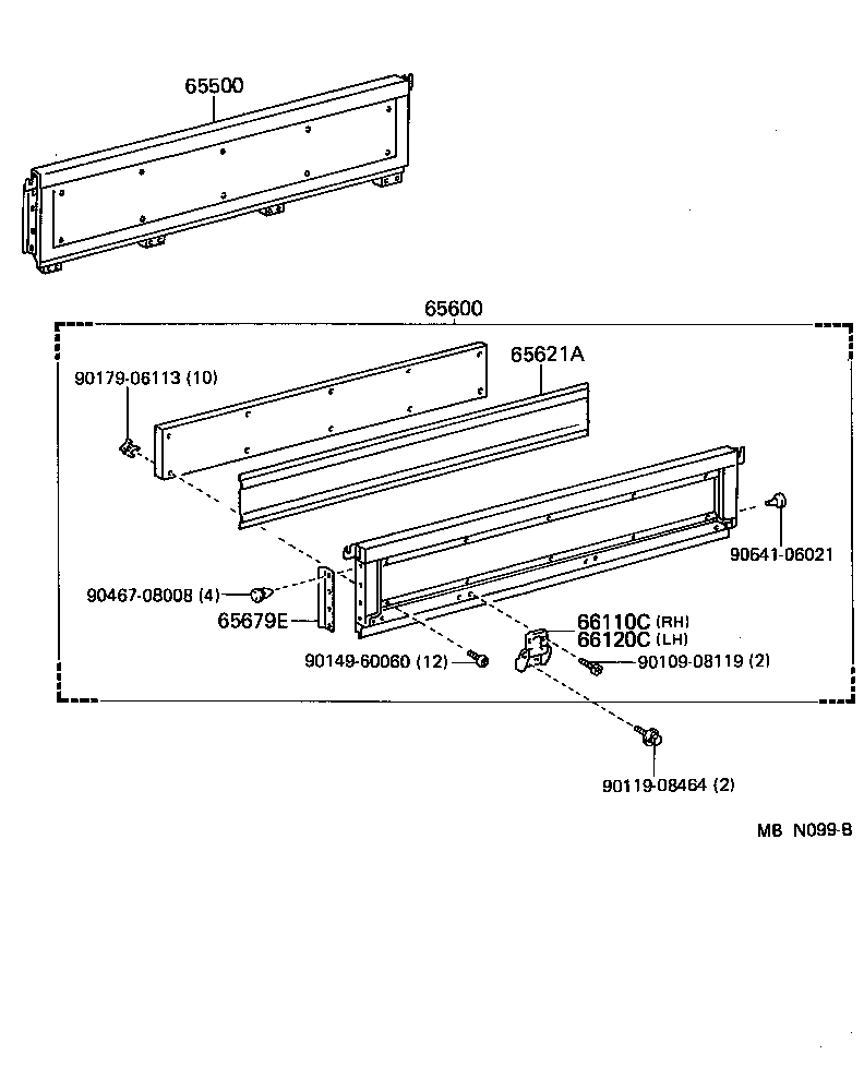 65010-92203 HINGE ASSY, SIDE GATE, NO.1 RH product image