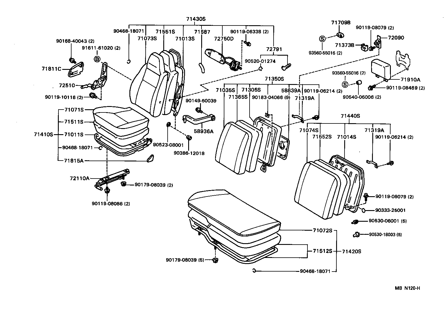 71071-95B02-04 COVER, FRONT SEAT CUSHION, RH(FOR SEPARATE TYPE) product image
