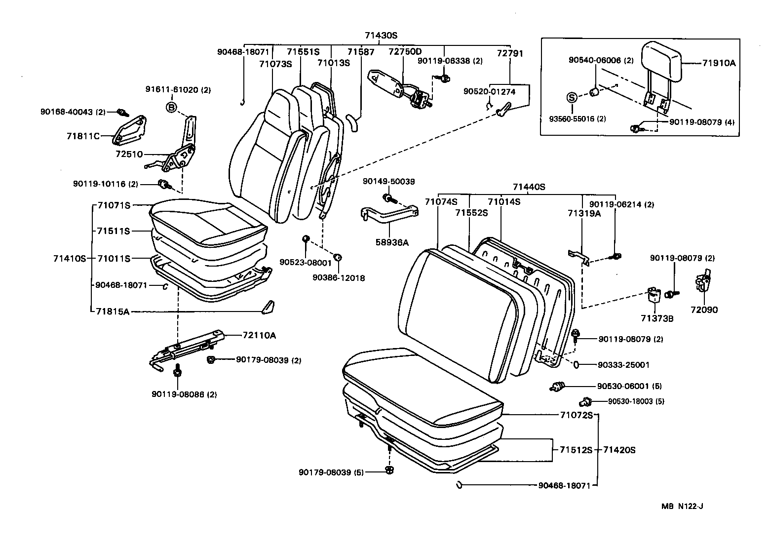 71071-95B02-04 COVER, FRONT SEAT CUSHION, RH(FOR SEPARATE TYPE) product image