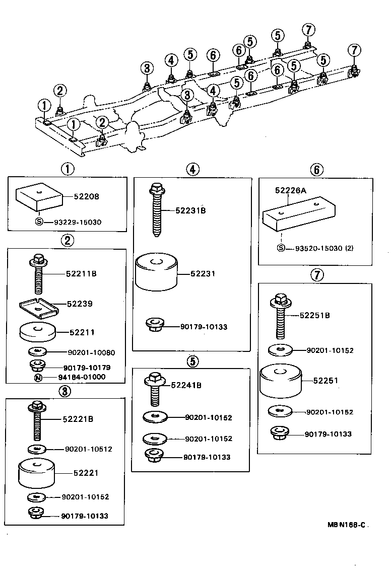 52211-90F00 CUSHION, BODY MOUNTING, NO.1 UPPER product image