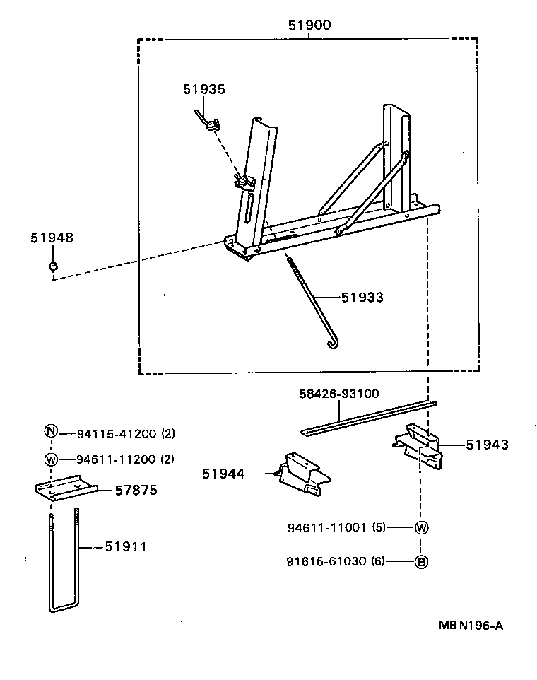 51903-36050 STOPPER, SPARE WHEEL, NO.1 product image