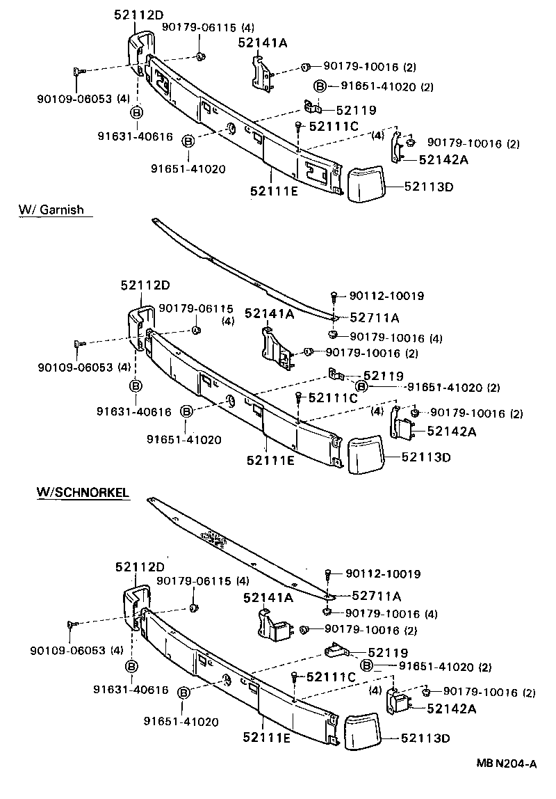 52101-95407-03 BAR, FRONT BUMPER product image