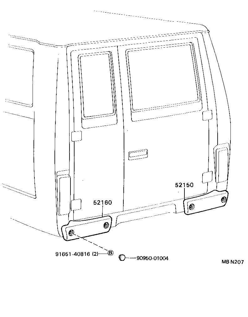 52150-92602-03 BUMPER ASSY, REAR RH product image