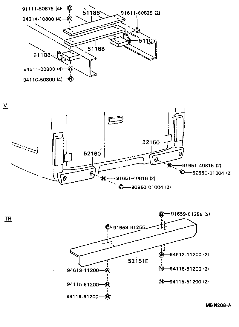 52087-92804 STAY SUB-ASSY, REAR BUMPER SIDE, RH product image