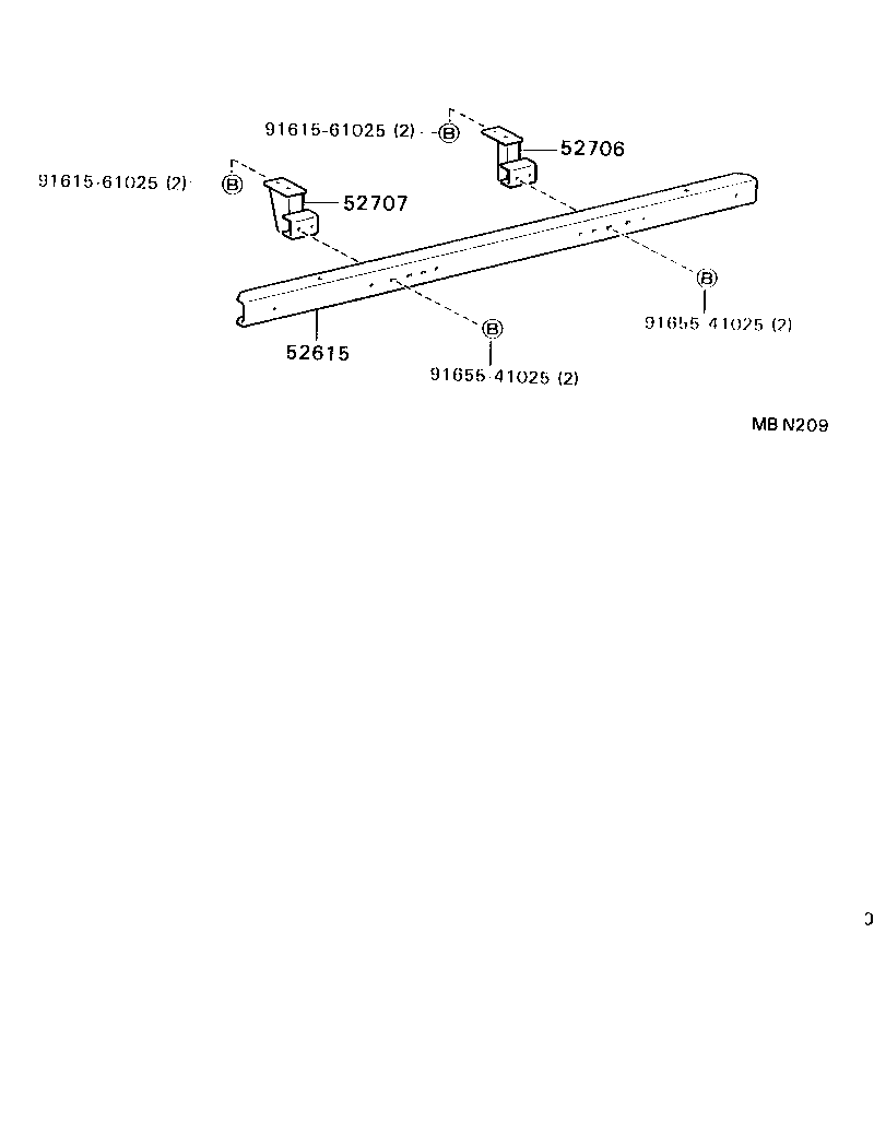 52150-92602-03 BUMPER ASSY, REAR RH product image