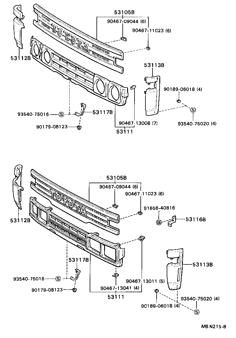 53117-95406 BRACKET, RADIATOR GRILLE, LOWER product image
